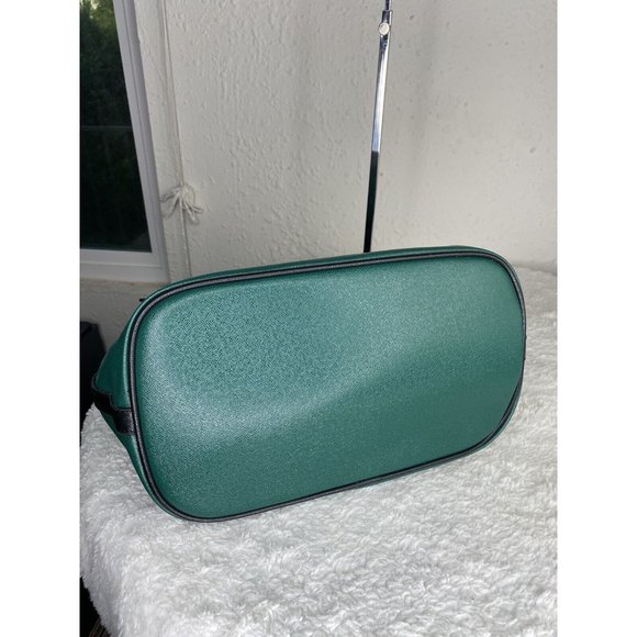 Womens Hat Style Purse Green Black Handbag Satchel - Picture 3 of 11